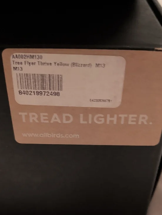 Allbirds Tree Flyer Thrive Yellow & Blizzard White Size 13 NIB - Picture 2 of 8